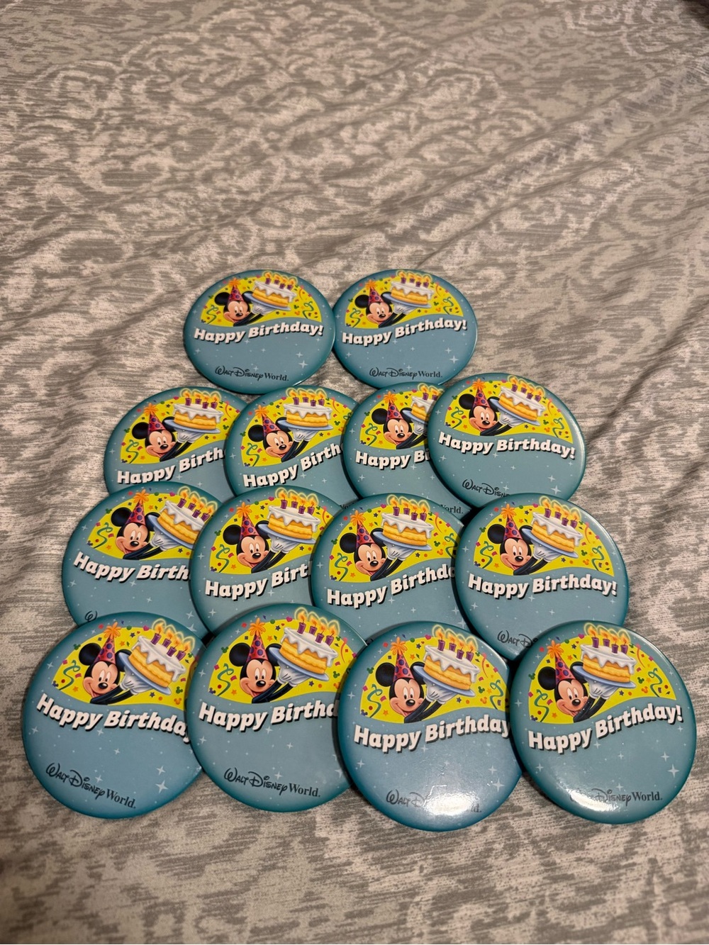 Disney Mickey Mouse Happy Birthday Buttons on Disney World Park Official